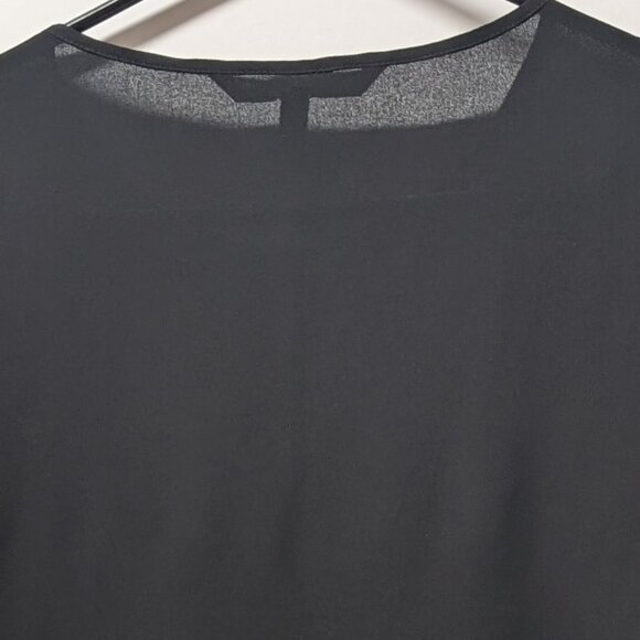 White House Black Market Maggie Pleated Sleeve Blouse in Black - Picture 7 of 14